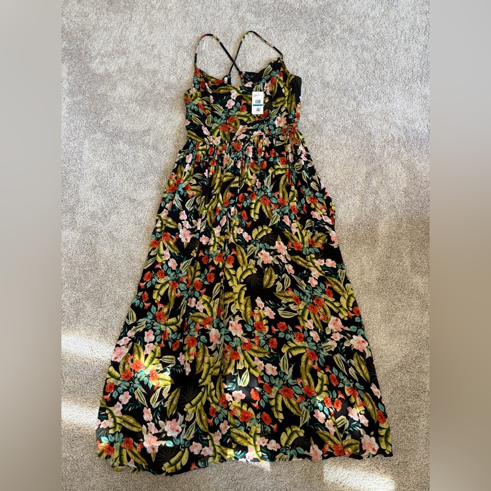 Jessica Simpson Black Clia Island Wildflower Maxi Sundress, Boho style
